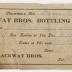 Blackway Brothers Bottling receipt, 1914 May 9