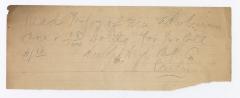 Abraham Robinson business notes, circa 1910