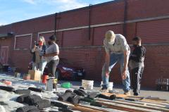Handling materials for the Black Lives Matter street mural