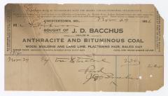 Bacchus coal statement, 1916 November 29