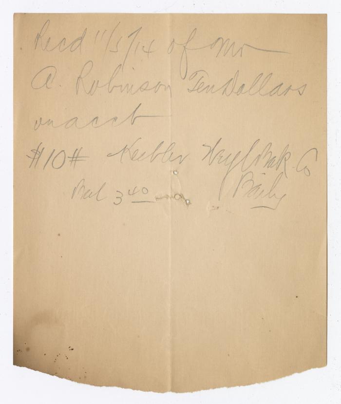 Keebler Weyl Baking Co. receipt, 1914 November 5