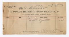 Abraham Robinson shipping bill, 1913 April 3