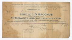 J. D. Bacchus coal statement, 1912 December 28