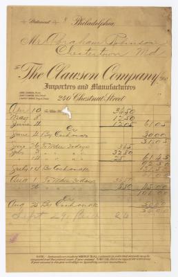 Clauson Company receipt, 1914 September 22
