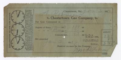 Chestertown Gas Company bill, 1913 January 3