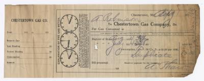Chestertown Gas Company bill, 1914 August 1