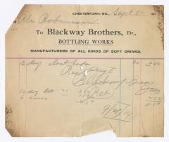 Blackway Brothers Bottling receipt, 1914 September 5