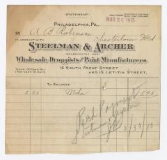Steelman and Archer receipt, 1915 March 26