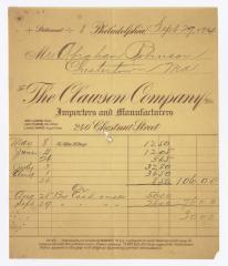 Clauson Company receipt, 1914 September 29