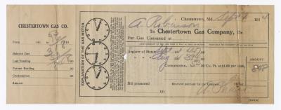 Chestertown Gas Company bill, 1914 September 1