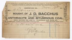 Bacchus coal statement, 1913 September 17