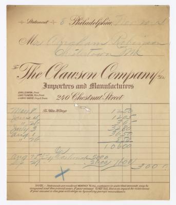 Clauson Company receipt, 1914 November 20