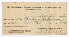 Chesapeake and Potomac Telephone Co. receipt, 1914 November 27