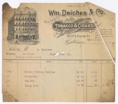 Wm. Deiches Tobacco receipt, 1914 September 16