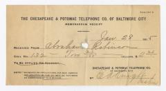 Chesapeake and Potomac Telephone Co. bill, 1915 January 28
