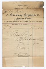 Blackway Brothers Bottling receipt, 1914 December 21