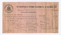 Chesapeake and Potomac Telephone Co. bill, 1913 March 18