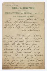 Sol Loewner letter, 1914 December 21