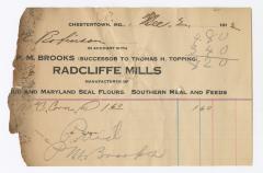 Radcliffe Mills bill fragment, 1912 December 2