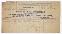 Bacchus coal statement, 1915 November 6