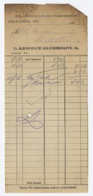 Armour and Co. bill, circa 1910