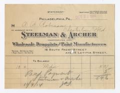 Steelman and Archer receipt, 1914 October 29