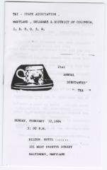 Program for "21st Annual Debutantes' Tea"