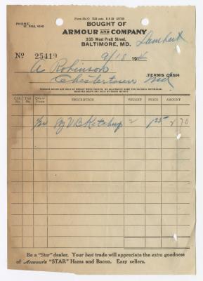 Armour and Co. bill, 1914 September 18