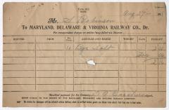 Abraham Robinson shipping bill, 1918 August 27
