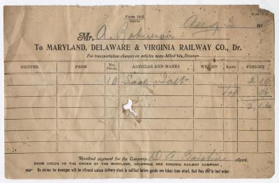 Abraham Robinson shipping bill, 1918 August 13