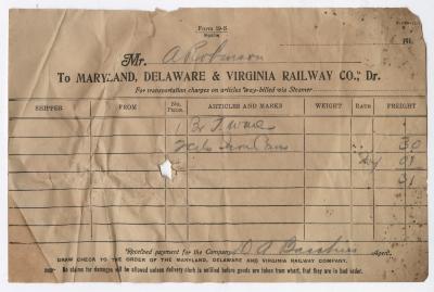Abraham Robinson shipping bill, 1918 June 22