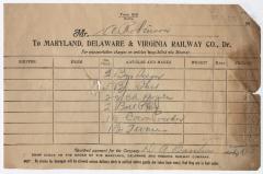 Abraham Robinson shipping bill, 1918 June 8