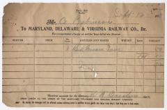 Abraham Robinson shipping bill, 1918 September 12