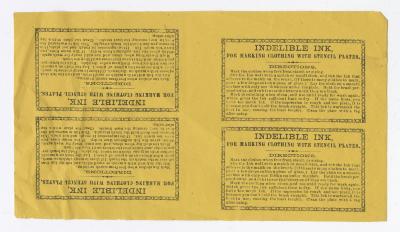 Indelible Ink instructions, circa 1910