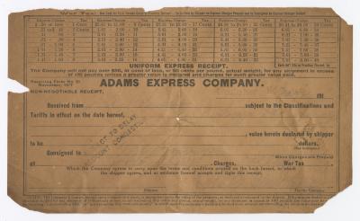 Adams Express receipt, 1915
