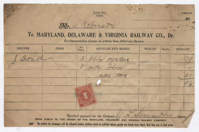 Abraham Robinson shipping bill, 1916 April 25