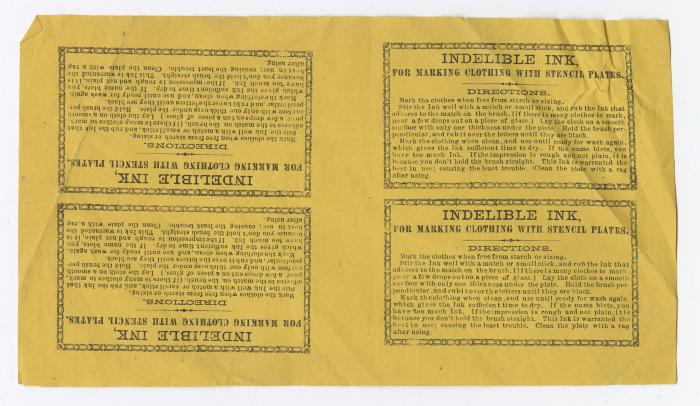 Indelible Ink instructions, circa 1910