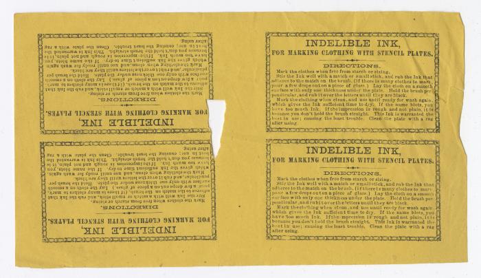 Indelible Ink instructions, circa 1910