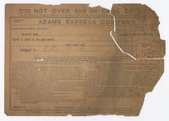 Adams Express receipt, 1913