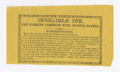Indelible Ink instructions, circa 1910