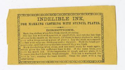 Indelible Ink instructions, circa 1910