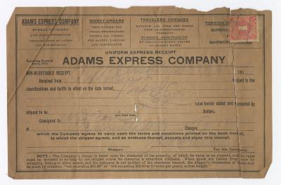 Adams Express receipt, 1916