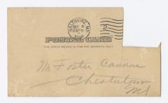 Letter to Foster Cannon, 1908 December 8