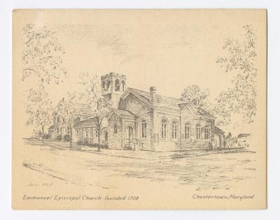 Emmanuel Episcopal Church print, circa 1880