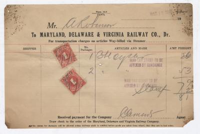 Abraham Robinson shipping bill, 1915 March 13