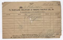 Abraham Robinson shipping bill, 1916 October 26