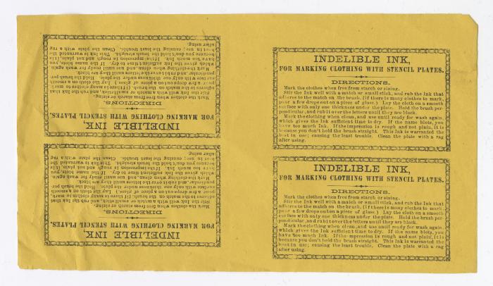 Indelible Ink instructions, circa 1910