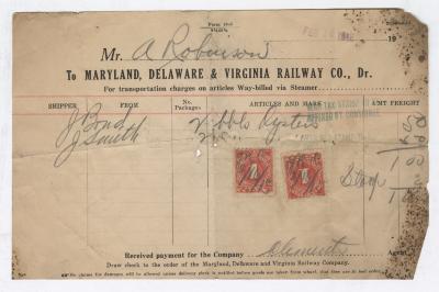 Abraham Robinson shipping bill, 1915 February 16