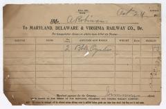 Abraham Robinson shipping bill, 1916 October 24