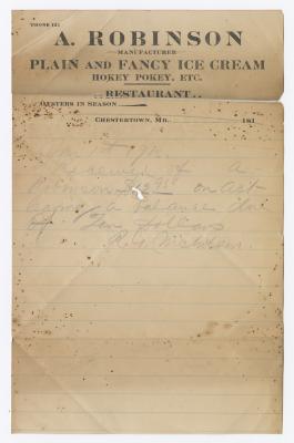 Abraham Robinson letterhead, 1912